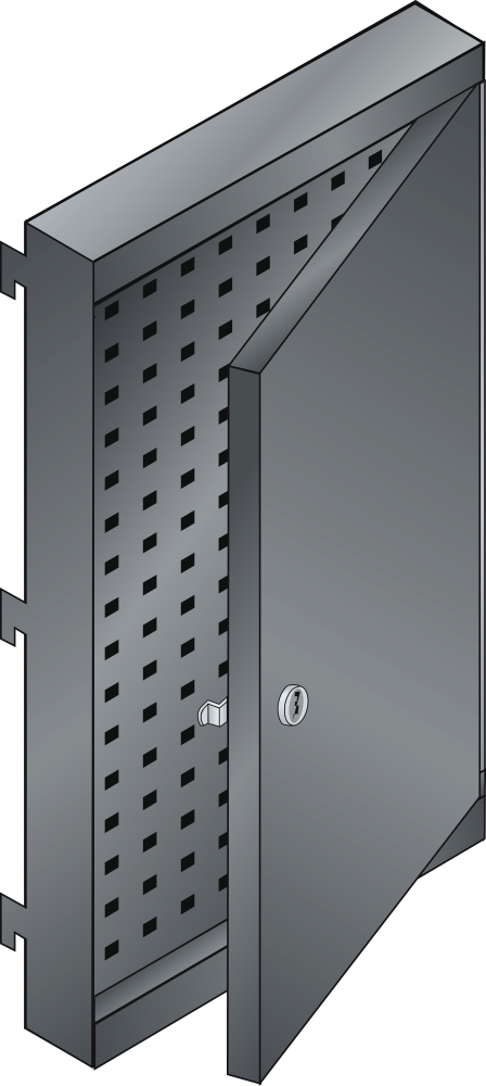 Lochwand mit T&uuml;r rechts (BxTxH) 380x50x667mm