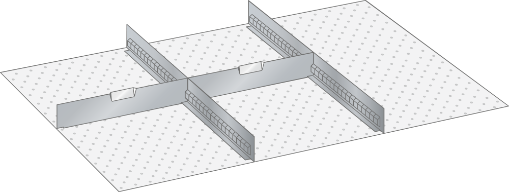 Set Schlitzw&auml;nde und Trennbleche  54x36E (BxTxFH) 918x612x50mm