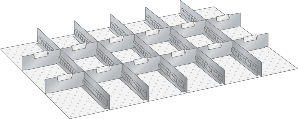 Set Schlitzw&auml;nde und Trennbleche 54x36E (BxTxFH) 918x612x75mm