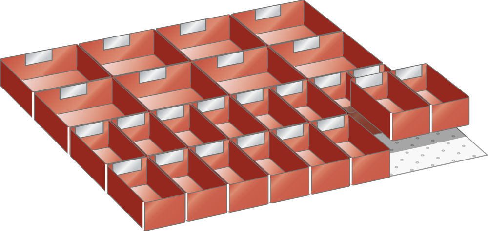 Set Einsatzk&auml;sten 36x36E (BxTxFH) 612x612x50mm