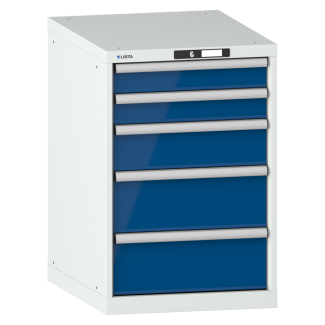 Bild 1: Schubladenschrank 27x36E (BxTxH) 564x725x850mm KEY Lock R7035/R5005