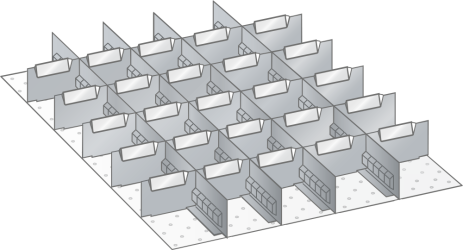 Slotted dividers and metal separators 100.234.000