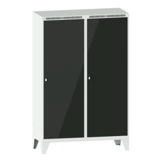 Bild 1: Garderobenschrank (BxTxH) 1200x500x1850mm 4 Abteile R7035/N9000