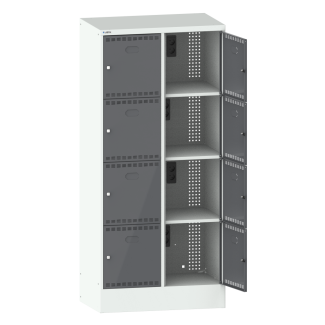 Bild 1: Akku-Ladeschrank (BxTxH) 810x585x1795mm 2x4 F&auml;cher Typ CH R7035/N6502