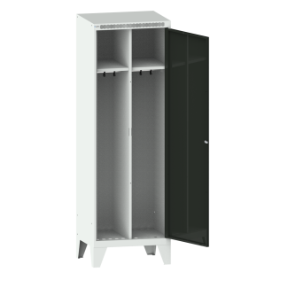 Bild 2: Garderobenschrank (BxTxH) 600x500x1850mm 2 Abteile R7035/N9000