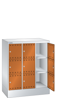 Bild 1: F&auml;cherschrank (BxTxH) 905x500x1095mm 3x3 F&auml;cher R7035/R2004