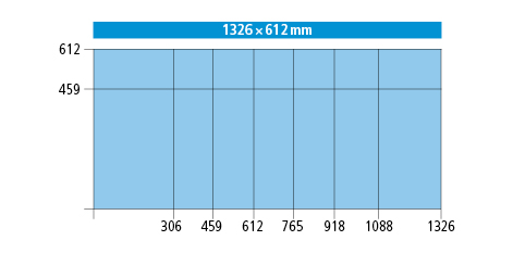 1326 x 612 (78 x 36 E)